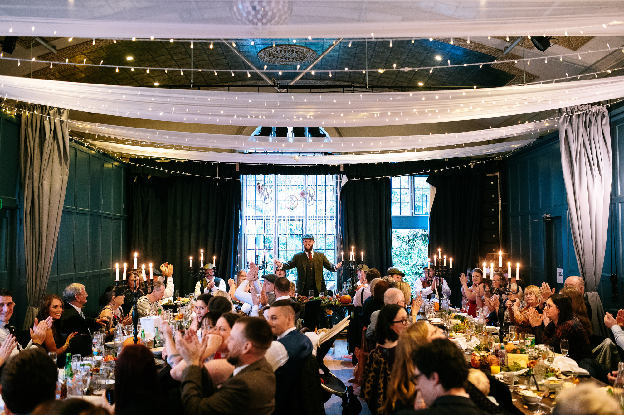 groom stood up in front of all the guests for his speech
