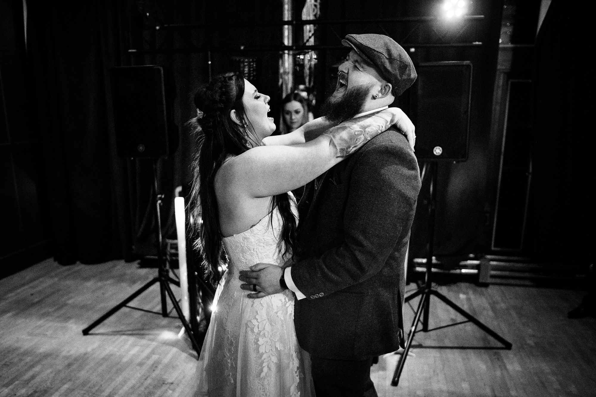 black & white first dance photo