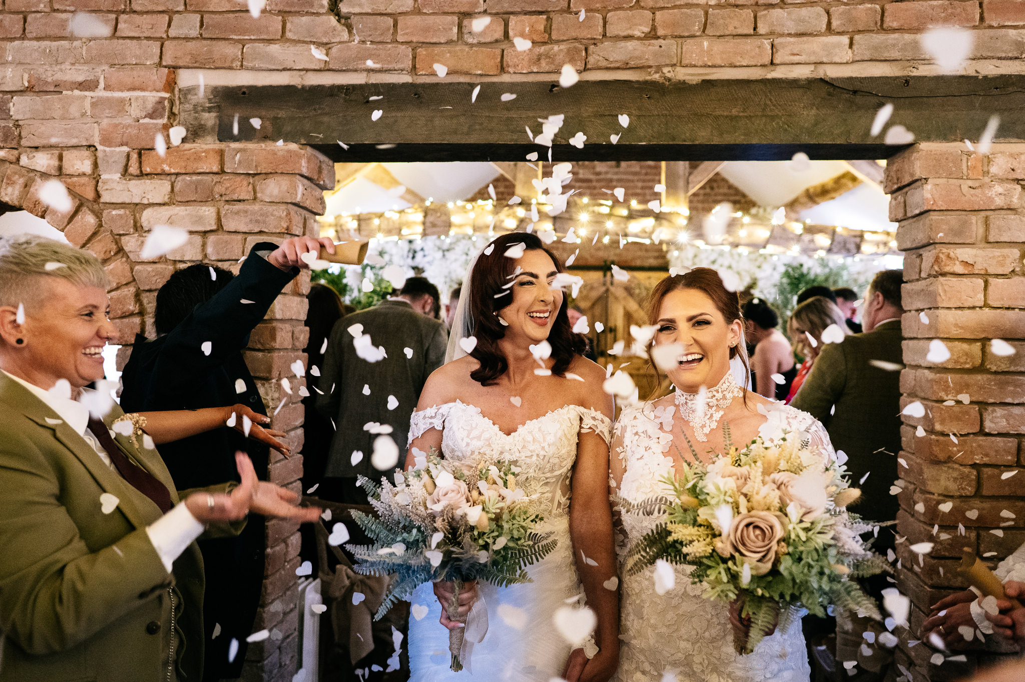 confetti tunnell brides at the cheshire venue