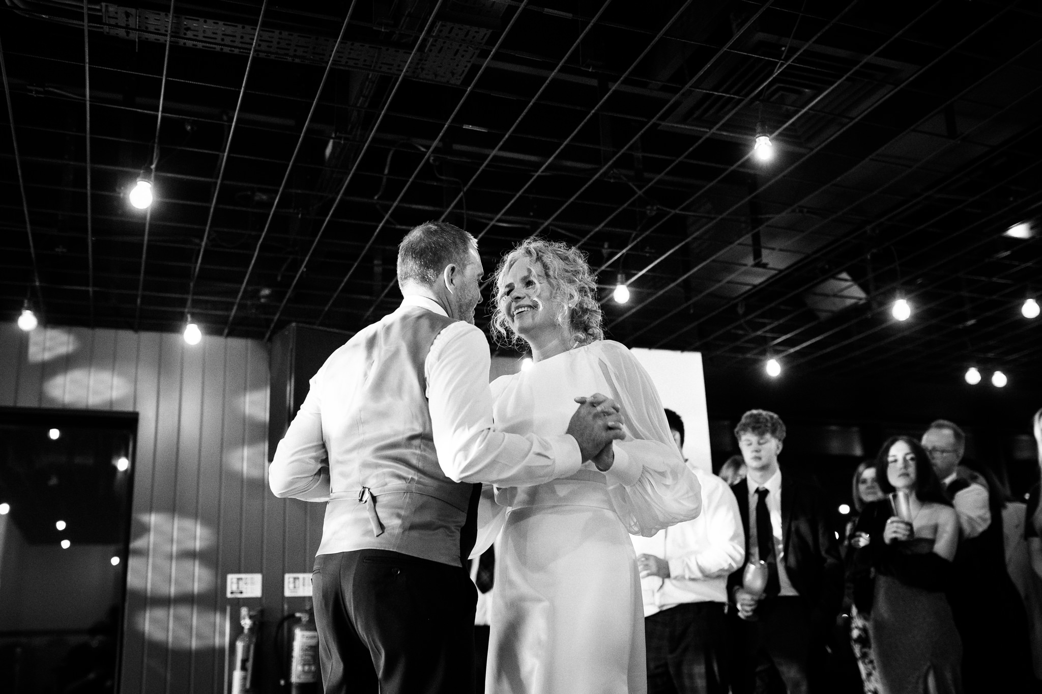 bride and groom first dance at whistle barns