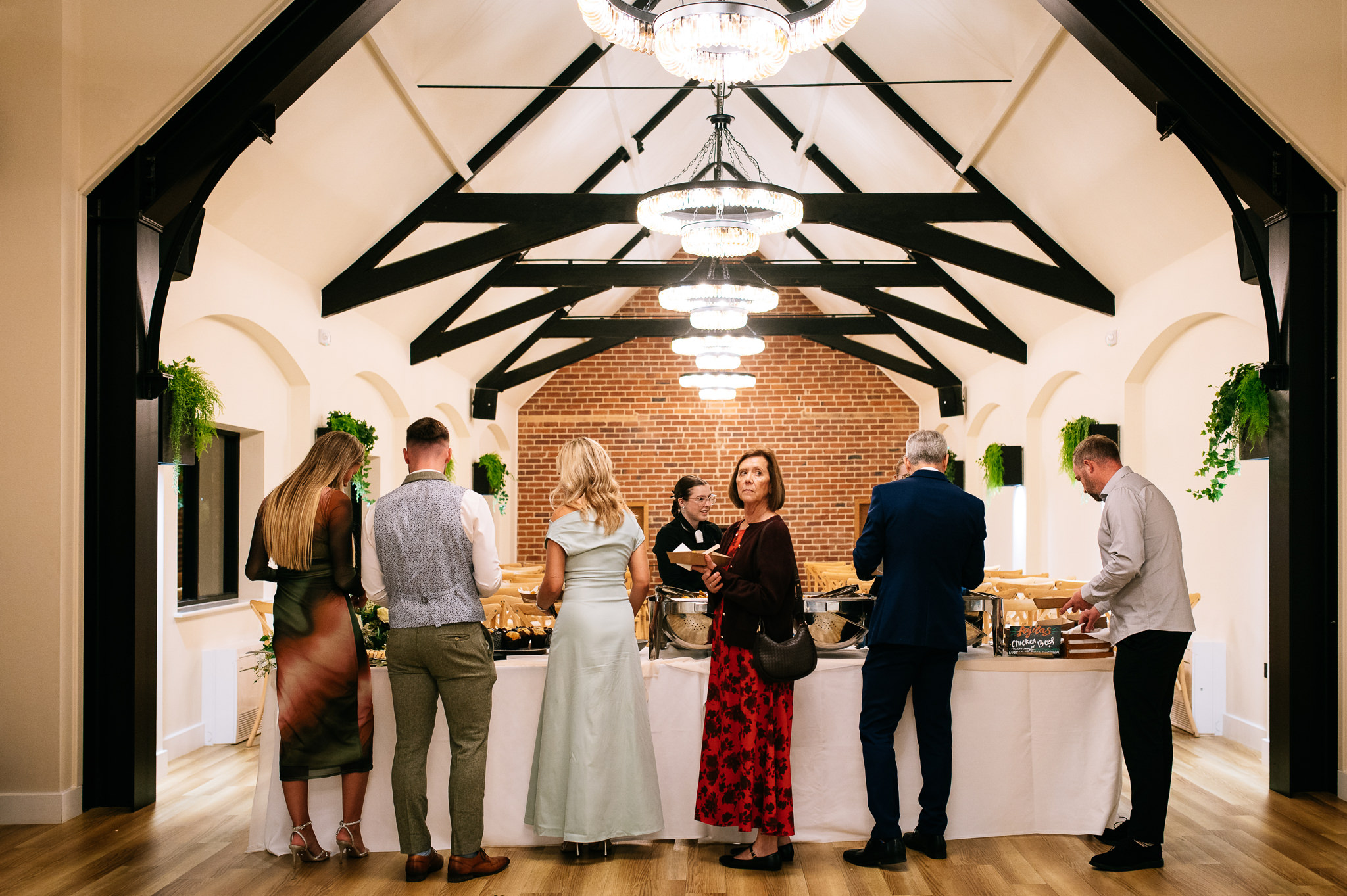 guests queuing up for the evening buffet