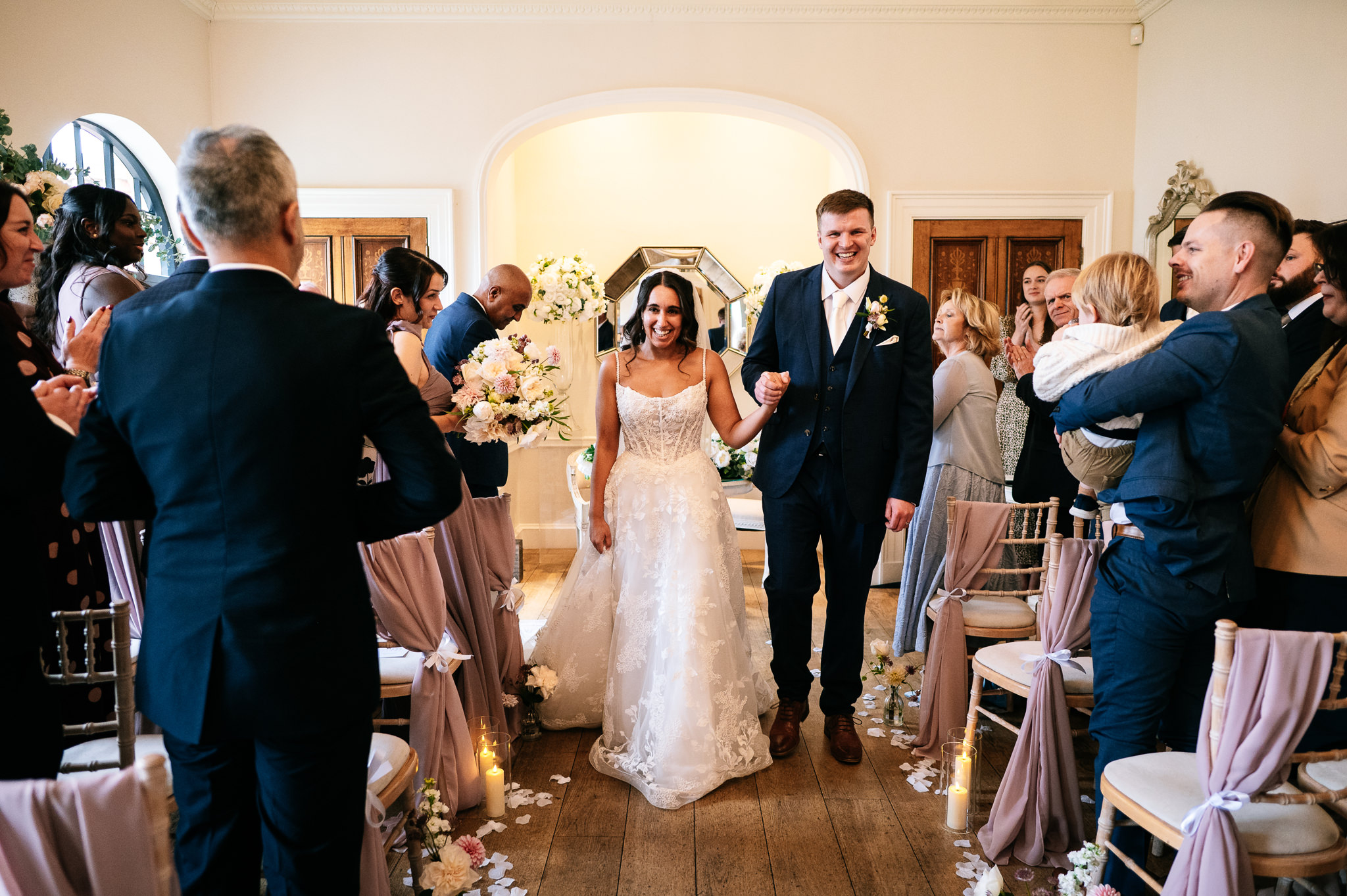 just married in the ceremony room at alrewas hayes
