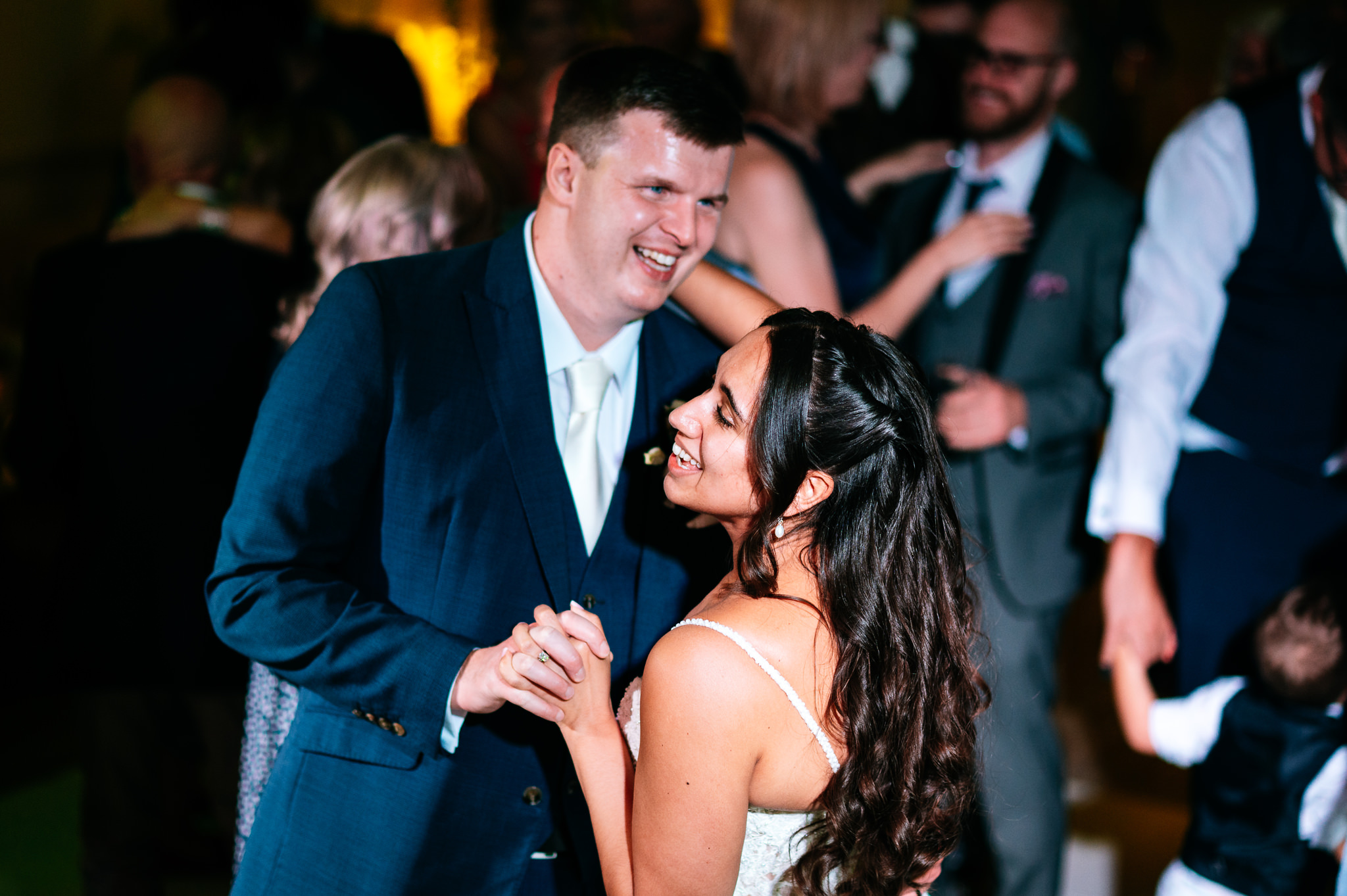 happy couple dancing together