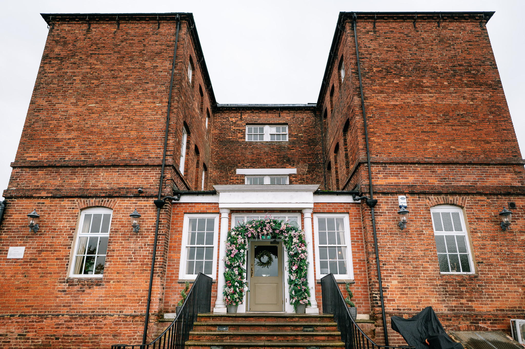 the rear entrance of the kedleston country house wedding venue in derbyshire