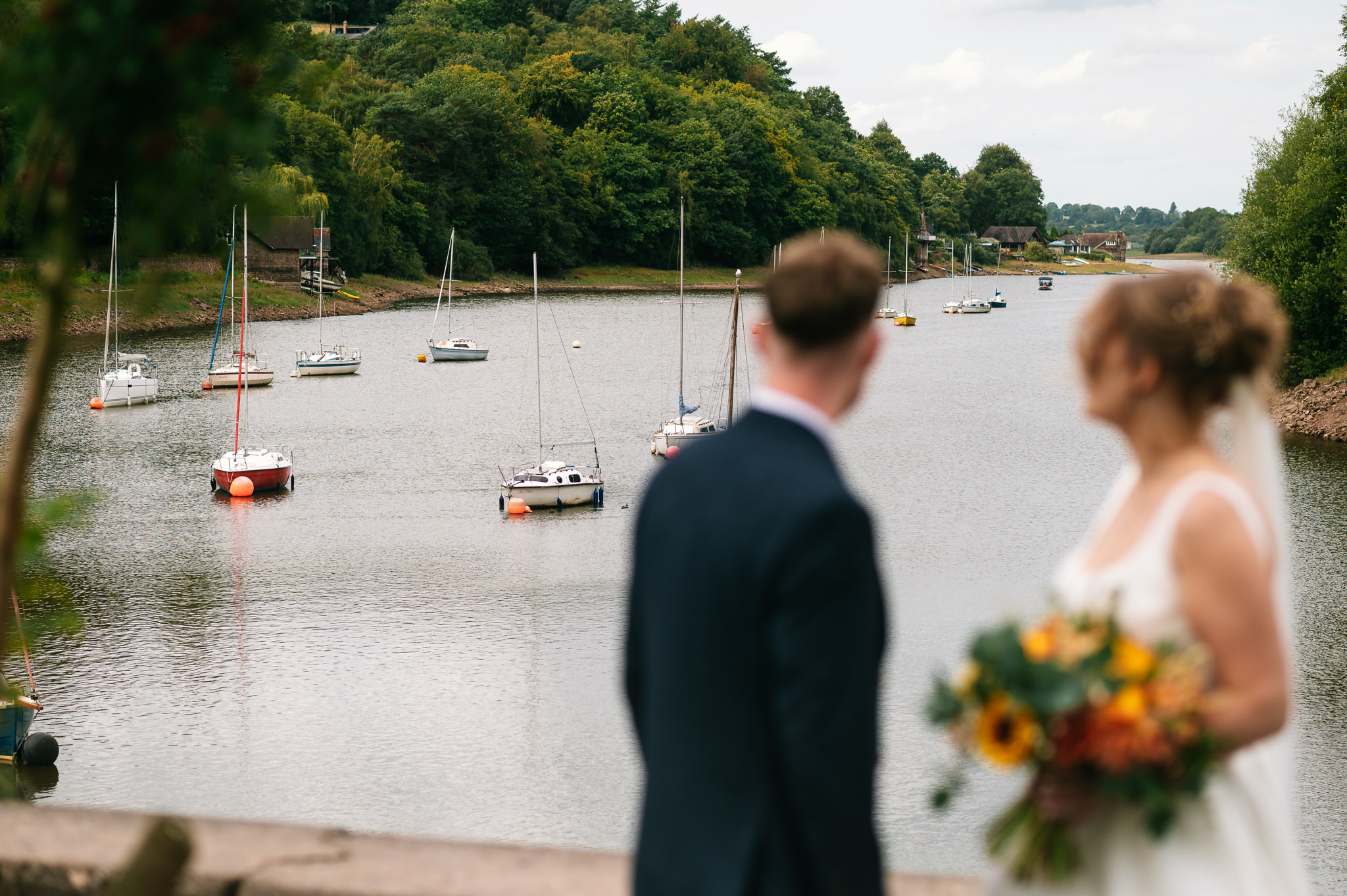 wedding couple portraits at rudyard lake